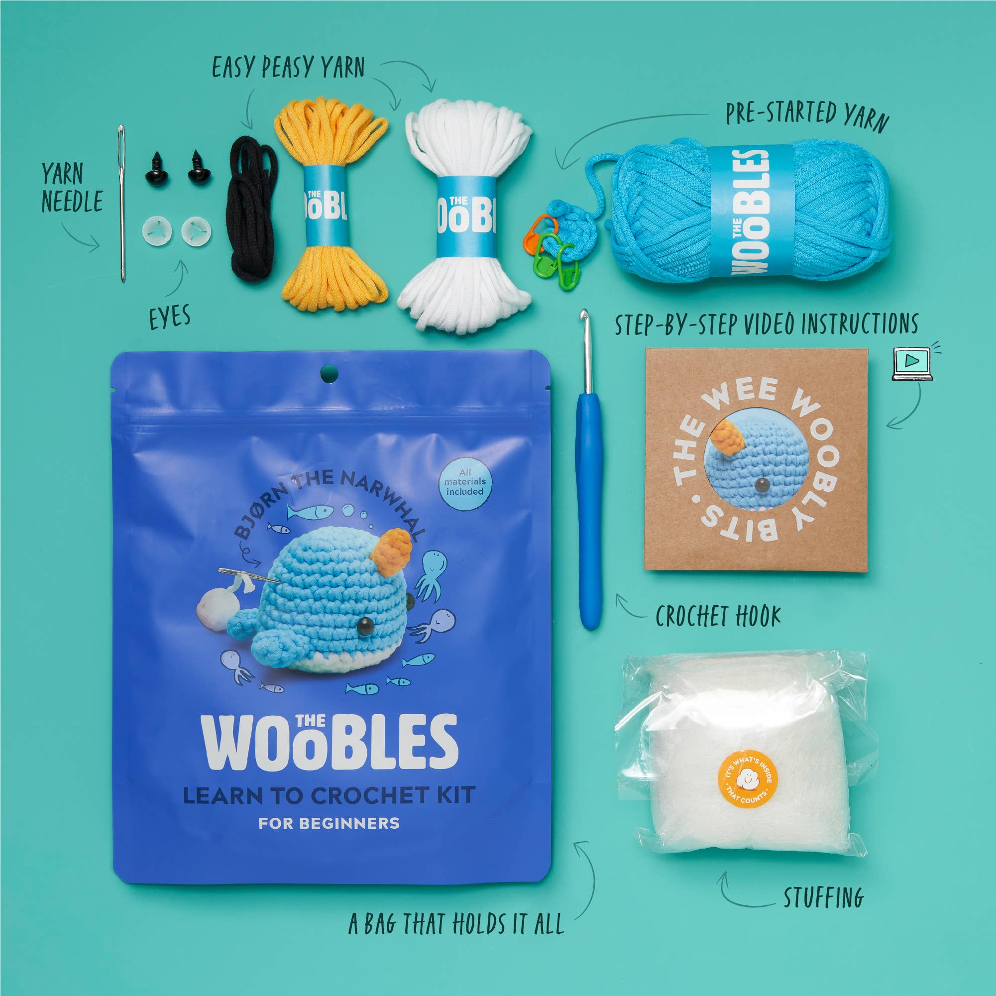 Narval Amigurumi De Crochet Mini Whale Crochet Pattern Bundle 5
